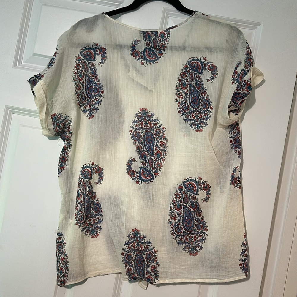 Paisley Print Button-Down Top - Picture 3 of 3